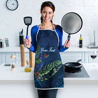 New Zealand Takahe Personalised Apron Silver Fern Galaxy Polynesian Pattern