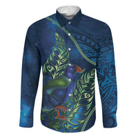 New Zealand Takahe Personalised Family Matching Off Shoulder Maxi Dress and Hawaiian Shirt Silver Fern Galaxy Polynesian Pattern