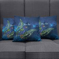 New Zealand Takahe Personalised Pillow Cover Silver Fern Galaxy Polynesian Pattern
