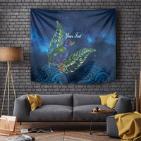 New Zealand Takahe Personalised Tapestry Silver Fern Galaxy Polynesian Pattern