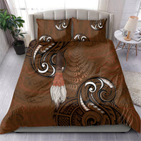 New Zealand Taiaha Bedding Set Maori Weapon Silver Fern Maori Pattern