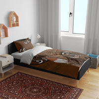 New Zealand Taiaha Bedding Set Maori Weapon Silver Fern Maori Pattern