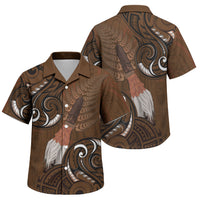 New Zealand Taiaha Family Matching Short Sleeve Bodycon Dress and Hawaiian Shirt Maori Weapon Silver Fern Maori Pattern