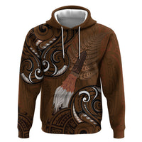 New Zealand Taiaha Hoodie Maori Weapon Silver Fern Maori Pattern
