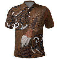 New Zealand Taiaha Polo Shirt Maori Weapon Silver Fern Maori Pattern