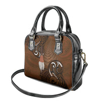 New Zealand Taiaha Shoulder Handbag Maori Weapon Silver Fern Maori Pattern
