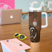 New Zealand Taiaha Tumbler With Handle Maori Weapon Silver Fern Maori Pattern