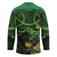 New Zealand Parakeet Bird Hockey Jersey Maori Kakariki Kowhai Maori Pattern