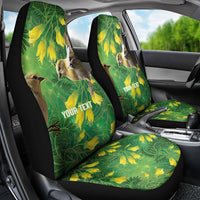 Bellbird New Zealand Personalised Car Seat Cover Kowhai Flower Maori Pattern