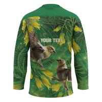 Bellbird New Zealand Personalised Hockey Jersey Kowhai Flower Maori Pattern