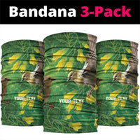 Bellbird New Zealand Personalised Neck Gaiter Kowhai Flower Maori Pattern