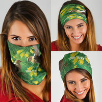 Bellbird New Zealand Personalised Neck Gaiter Kowhai Flower Maori Pattern
