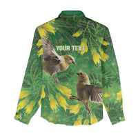 Bellbird New Zealand Personalised Women Casual Shirt Kowhai Flower Maori Pattern LT22 - Polynesian Pride
