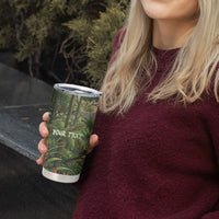 Bellbird New Zealand Personalised Tumbler Cup Korimako Harakeke Flower Native Forest LT22 - Polynesian Pride