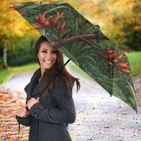 Bellbird New Zealand Personalised Umbrella Korimako Harakeke Flower Native Forest