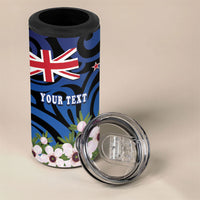 Tomtit New Zealand Personalised 4 in 1 Can Cooler Tumbler Miromiro Manuka Flower Maori Pattern LT22 - Polynesian Pride
