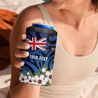 Tomtit New Zealand Personalised 4 in 1 Can Cooler Tumbler Miromiro Manuka Flower Maori Pattern LT22 - Polynesian Pride