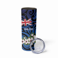 Tomtit New Zealand Personalised Skinny Tumbler Miromiro Manuka Flower Maori Pattern LT22 - Polynesian Pride