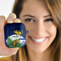 Kakapo New Zealand Personalised AirPods Case Kowhai Flower Silver Fern Maori Pattern LT22 - Polynesian Pride