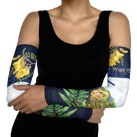 Kakapo New Zealand Personalised Arm Sleeves Kowhai Flower Silver Fern Maori Pattern LT22 - Polynesian Pride