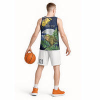 Kakapo New Zealand Personalised Basketball Jersey Kowhai Flower Silver Fern Maori Pattern LT22 - Polynesian Pride