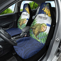 Kakapo New Zealand Personalised Car Seat Cover Kowhai Flower Silver Fern Maori Pattern LT22 - Polynesian Pride
