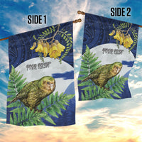Kakapo New Zealand Personalised Garden Flag Kowhai Flower Silver Fern Maori Pattern LT22 - Polynesian Pride