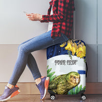Kakapo New Zealand Personalised Luggage Cover Kowhai Flower Silver Fern Maori Pattern LT22 - Polynesian Pride