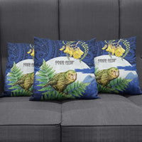 Kakapo New Zealand Personalised Pillow Cover Kowhai Flower Silver Fern Maori Pattern LT22 - Polynesian Pride