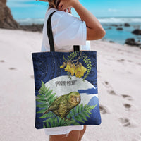 Kakapo New Zealand Personalised Tote Bag Kowhai Flower Silver Fern Maori Pattern LT22 - Polynesian Pride