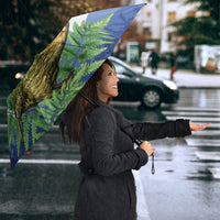 Kakapo New Zealand Personalised Umbrella Kowhai Flower Silver Fern Maori Pattern