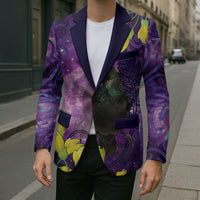 New Zealand Tui Bird Matariki Blazer Kowhai Flower Silver Fern Galaxy Maori Pattern LT22 - Polynesian Pride