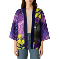 New Zealand Tui Bird Matariki Kimono Kowhai Flower Silver Fern Galaxy Maori Pattern LT22 - Polynesian Pride