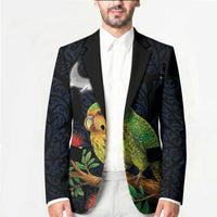 New Zealand Kakapo Matariki Personalised Blazer Pohutukawa Flower Galaxy Maori Pattern