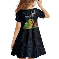 New Zealand Kakapo Matariki Personalised Family Matching Mermaid Dress and Hawaiian Shirt Pohutukawa Flower Galaxy Maori Pattern LT22 - Polynesian Pride