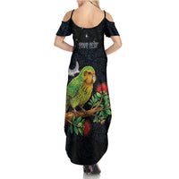 New Zealand Kakapo Matariki Personalised Family Matching Summer Maxi Dress and Hawaiian Shirt Pohutukawa Flower Galaxy Maori Pattern LT22 - Polynesian Pride