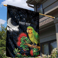 New Zealand Kakapo Matariki Personalised Garden Flag Pohutukawa Flower Galaxy Maori Pattern LT22 - Polynesian Pride