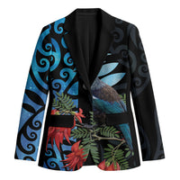 Tui Bird Kakabeak New Zealand Blazer Clianthus Galaxy Maori Koru Pattern
