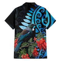 Tui Bird Kakabeak New Zealand Family Matching Puletasi and Hawaiian Shirt Clianthus Galaxy Maori Koru Pattern LT22 - Polynesian Pride