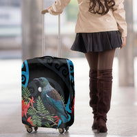 Tui Bird Kakabeak New Zealand Luggage Cover Clianthus Galaxy Maori Koru Pattern