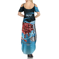Personalised Snapper Fishing New Zealand Summer Maxi Dress Tamure Fish Hook Maori Pattern LT22 - Polynesian Pride