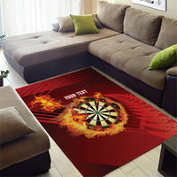 Personalised Darts New Zealand Area Rug Silver Fern Red Color
