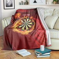 Personalised Darts New Zealand Blanket Silver Fern Red Color