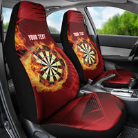 Personalised Darts New Zealand Car Seat Cover Silver Fern Red Color LT22 - Polynesian Pride