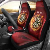 Personalised Darts New Zealand Car Seat Cover Silver Fern Red Color LT22 - Polynesian Pride