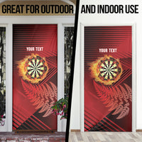 Personalised Darts New Zealand Door Cover Silver Fern Red Color LT22 - Polynesian Pride