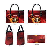 Personalised Darts New Zealand Leather Bag Silver Fern Red Color