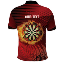 Personalised Darts New Zealand Polo Shirt Silver Fern Red Color LT22 - Polynesian Pride