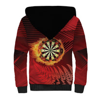 Personalised Darts New Zealand Sherpa Hoodie Silver Fern Red Color LT22 - Polynesian Pride