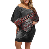 Personalised Cycling New Zealand Off Shoulder Short Dress Aotearoa Pride Sportswear LT22 Women Red - Polynesian Pride
